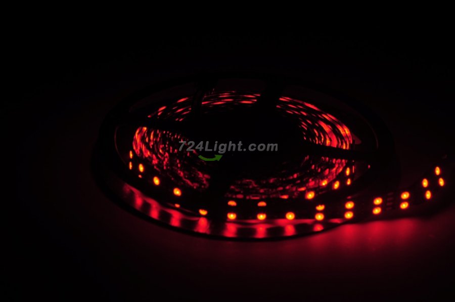 Black Double RGB LED Flexible Light Strip SMD5050 Multicolor Strip Light 12V 5 meter(16.4ft) 600LEDs