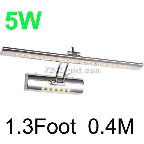 Brief Square Bar 5W LED Bathroom Lighting 1.3Foot 0.4M 5050LED 85-265V With Waterproof Driver Mirror light
