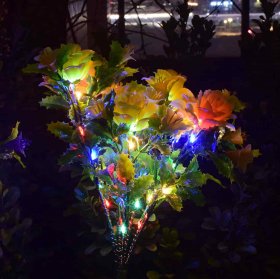 Solar Lights Outdoor Decorative, Outdoor Waterproof Solar Garden Lights with Carnation Flower for Landscape Path Yard Lawn