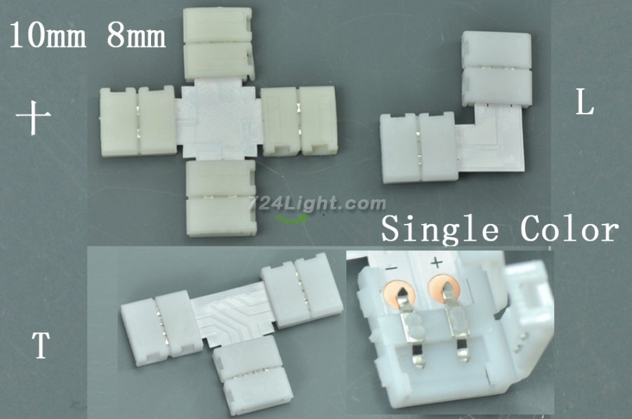 LED Strip 90 Degree Turn 10mm 8mm 2Pin \"L\" type Connecter for 3528 5050 Single Color Strip light Connect