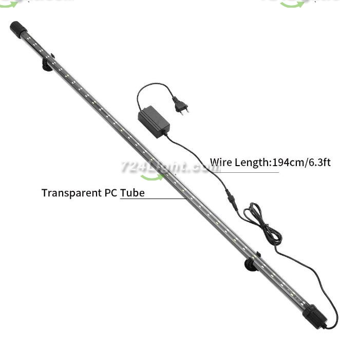 Aquarium LED Light Waterproof Fish Tank Light with Switching Colors Fish Tank Background Light Multi-Colored Tube Light for Decoration