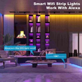 Led Strip Lights 30ft RGB 5050 Music Sync Color Changing LED Light Strips Kit with Ir Remote LED Light For Bedroom Kitchen Home Decoration