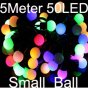 50 Led 16.4ft String Lights LED 5m Small Ball RGB Colorful Christmas Ball String Light Outdoor LED Lights