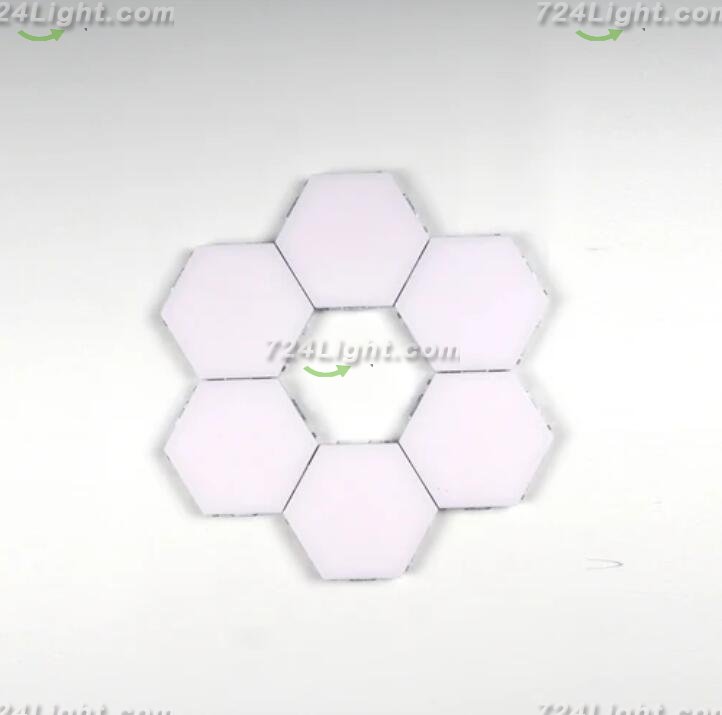 6 Pack Hexagonal LED Wall Light, DIY Modular Touch Sensitive Lights LED Night Light