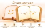 Meme Toast Bread LED Night Light Rechargeable Desk lamp with Timer for Baby Girls Boys