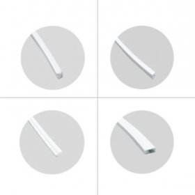 1M/5M/10M/20M Pack of T0410 LED Neon Light Housing Kit with End Caps and Mounting Clips, Flexible Neon Channel Fit for 5mm Wide LED Strip Lights