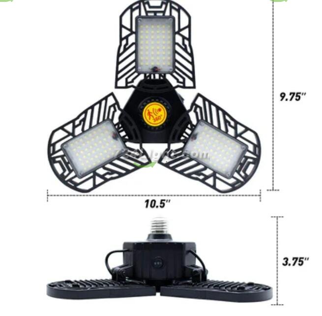 60W Motion Activated Radar CRI 80 6000LM 6000K Deformable E26/E27 Base LED Ceiling Light for Garage
