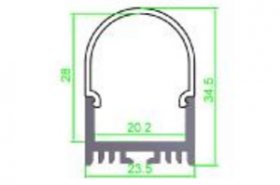 Super Wide 22mm LED Channel Slim LED Profile(H):28mm 1 meter (39.4inch) LED Line lighting Channel