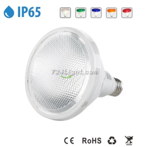 Outdoor PAR38 LED 12W White / Red / Green / Blue / Yellow Light Colors 60-degree Beam E27/E26 AC100-265V Non-Dimmable Waterproof IP65 Light Bulb