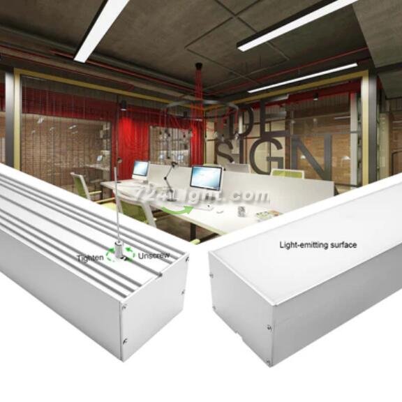 2 Pack H10075 Big Aluminum Extrusion Channel for Suspension Mounting Linear Office Lighting System