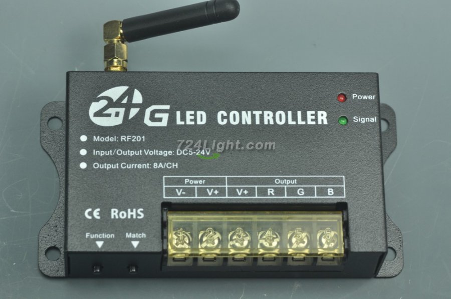 2.4Ghz DC12V - 288W DC24V - 576W 3Channels 8A each Channel 2.4G LED RGB Full Color Controller With Touch Remote