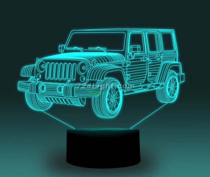 Transportation Images 3D Illusion LED Night Light w/ 16 Colors Remote Touch Switch Adjustable Brightness for Kids Bedroom Decoration