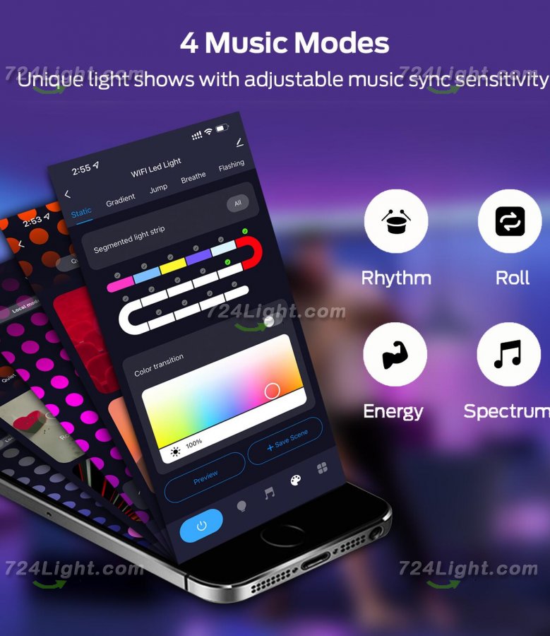 Hexagon Lights Smart App Control RGB Hexagon LED Lights for Wall or Desktop with Music Sync for Gaming Room Streaming Decor