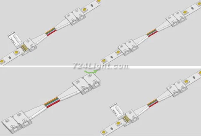 10pcs Pack Solderless Snap Down 2 pin Conductor LED Strip Connector for 10mm Wide 5050 5630 Single Color Flex LED Strips