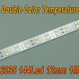 Double Row 39.3inch 2835 Rigid LED Strips Pure White Warm White Double Color Temperature 144LED 1M 12V DC Aluminium Rigid Strip Light