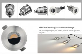 8pcs Pack 1W/3W DC12-24V IP67 LED Step Light Stainless Steel Inground LED Light with Anti-glare Half Moon Brushed Lens