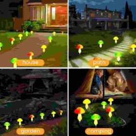 Outdoor Solar Garden Lights Cute Mushroom Shape Decorative Lamp LED Waterproof Solar Light For Yard Backyard Lawn Path