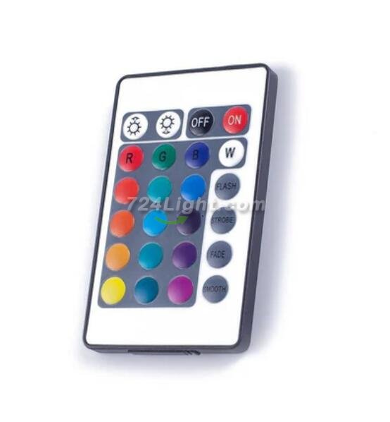 24Key IR Remote Controller for RGB LED Strip Lights 4-pin DC12V-24V LED Strip Controller