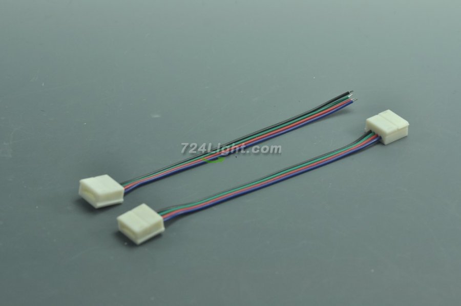 Waterproof LED RGB Strip 10mm 4Pin Connector For 3528/5050 Multicolor LED Strip Easy Connect Cord Clip