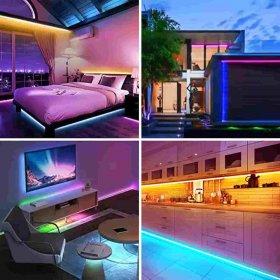 LED Strip Lights 32.8ft Color Changing 5050 RGB Led Lights for Bedroom,Built-in Mic,Led Lights With App Control and IR Remote For Home Decoration