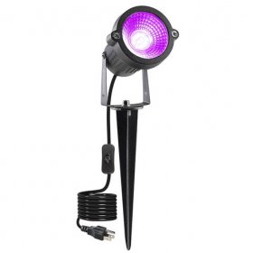 2Pack Black Light 12W AC85-265V IP66 Waterproof UV 385-400nm Purple Led Lights Lawn Light Spotlight for Stage Lighting Glow Party Room Fluorescent All Hallows' Day