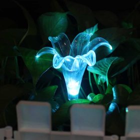 Solar Garden Lights, Outdoor 7 Color Changing 3 Pack Solar Flowers Lights for Yard, Path, Lawn, Party, Pathway Decoration