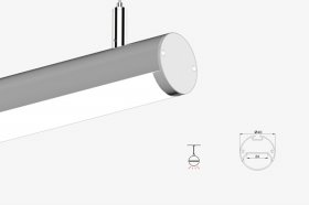 0.5 meter 19.7" Aluminum LED Suspended Tube Light LED Profile Diameter 40mm suit 24mm Flexible led strip light