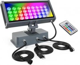 3pcs Pack LED RGB Wall Washer Lights with Remote Controller, 36W Waterproof Color Changing Wall Washer LED Light for Outdoor/Indoor Lighting Projects, Hotels, Building Wall Decorations