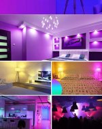 4Pack 9W LED Light Bulb E27 Base RGBCCT Bluetooth APP Controlled Smart Light Bulbs Sycn with Music