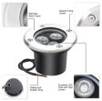 (image for) 8 Pack 3W Outdoor Landscape Lights 12V Warm White 300 Lumens Waterproof IP67
