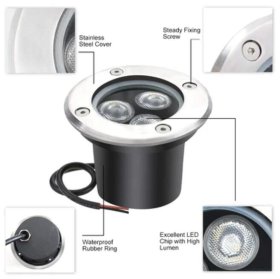 8 Pack 3W Outdoor Landscape Lights 12V Warm White 300 Lumens Waterproof IP67