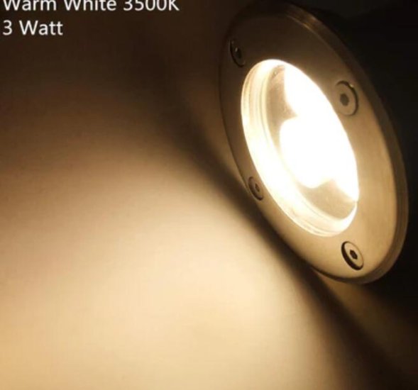 (image for) 4 Pack 3W Outdoor Landscape Lights 12V Warm White 300 Lumens Waterproof IP67 Garden Lights