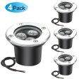 (image for) 4 Pack 3W Outdoor Landscape Lights 12V Warm White 300 Lumens Waterproof IP67 Garden Lights