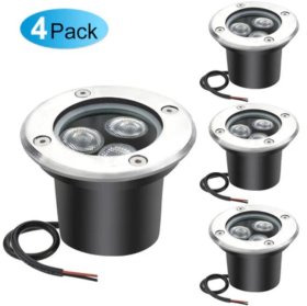 4 Pack 3W Outdoor Landscape Lights 12V Warm White 300 Lumens Waterproof IP67 Garden Lights