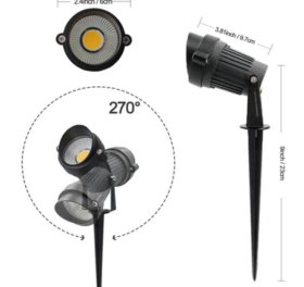 4 PACK of 5W Warm White Outdoor IP65 Ground Inserted LED Garden Light Bullet Head Black Finish