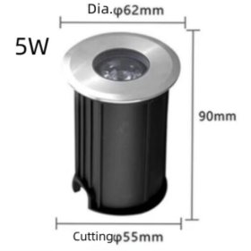 10Pack RGBW IP68 Waterproof Outdoor LED Underground Light 5W 24V Deck light Buried Lamp Spotlight for Pathway Driveway Garden Recessed Landscape with Stainless Steel Body PC Cover Tempering Glass Len