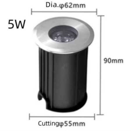 (image for) 10Pack RGBW IP68 Waterproof Outdoor LED Underground Light 5W 24V Deck light Buried Lamp Spotlight for Pathway Driveway Garden Recessed Landscape with Stainless Steel Body PC Cover Tempering Glass Len