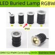 (image for) 10Pack RGBW IP68 Waterproof Outdoor LED Underground Light 5W 24V Deck light Buried Lamp Spotlight for Pathway Driveway Garden Recessed Landscape with Stainless Steel Body PC Cover Tempering Glass Len