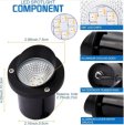 (image for) 5Watt Low Voltage RGBWW (RGB and 3000K Warm White) LED Well Lights Anti-glare Landscape Lighting IP65 Waterproof Outdoor 12V-24V Ground Lights for Garden Yard Driveway(8Pack)