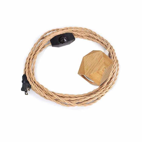 (image for) 9.8FT Vintage Pendant Light Cord with Dimmable Switch, Diamond shape Nylon Rope Hanging Light