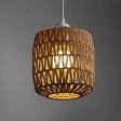 (image for) Hand-woven rattan chandelier Braided chandelier Wicker rattan shade Antique chandelier shade