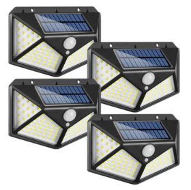 4 Pack Solar Lights Outdoor 100 LED IP65 Waterproof Solar Motion Sensor Security Lights