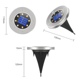6 pack Solar Garden Light Outdoor 8 LED In-Ground Landscape Lighting for Lawn Patio Pathway Yard