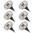(image for) 6 pack Solar Garden Light Outdoor 8 LED In-Ground Landscape Lighting for Lawn Patio Pathway Yard