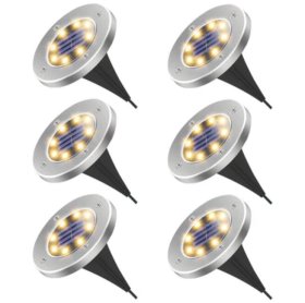 6 pack Solar Garden Light Outdoor 8 LED In-Ground Landscape Lighting for Lawn Patio Pathway Yard