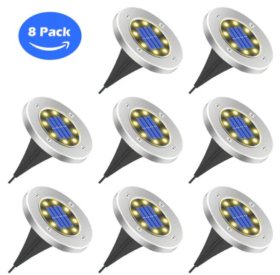8 pack Solar Garden Light Outdoor 8 LED Waterproof In-Ground Outdoor Landscape Lighting
