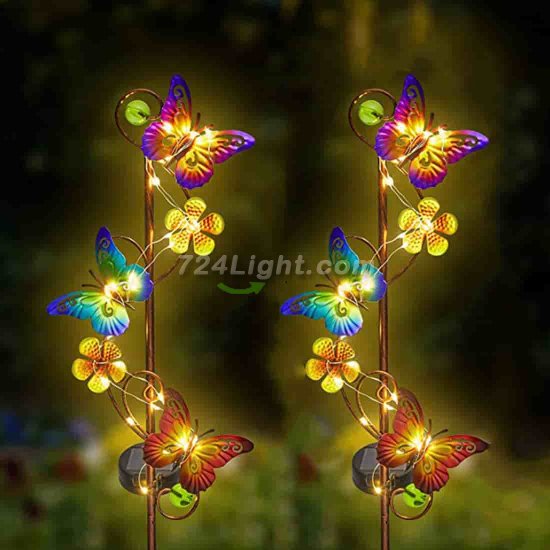 (image for) LED Solar Butterfly Lights for Your For Garden, Patio, Yard, Landscape Decor - 2 Pack