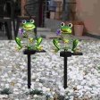 (image for) Solar Lights Outdoor Decoration, Frog Crack Glass Ball Metal Garden Lights
