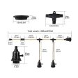 (image for) Triple Pendant Light Cord Kit, 22.5ft Hemp Rope Pendant Light Plug with Separate Switch, Retro Industrial Hanging Light Cord Set