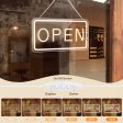 (image for) Open Signs for Business, COB Chip LED Neon Open Sign, 16"x 9" Bright Electric Light Up Open Signs with ON/OFF Switch adapter for Bars, Stores, Coffee Shop, Hotel, Window, Outdoor etc.